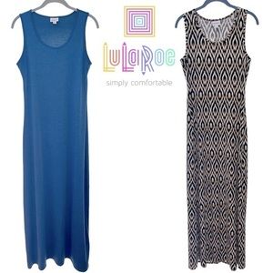 Bundle of 2 LulaRoe Dani Sleeveless Tank Maxi Dress - Size Medium